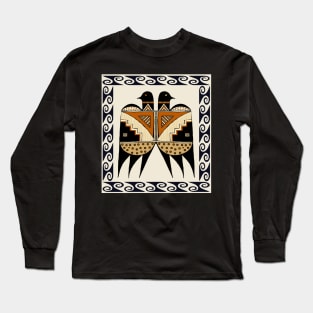 Mimbres Indian Twin Birds Long Sleeve T-Shirt